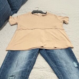 Women’s Tan Waffle T-Shirt